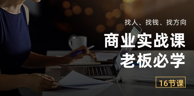 (10710期)商业实战课【老板必学】:找人、找钱、找方向(16节课)-优优云网创