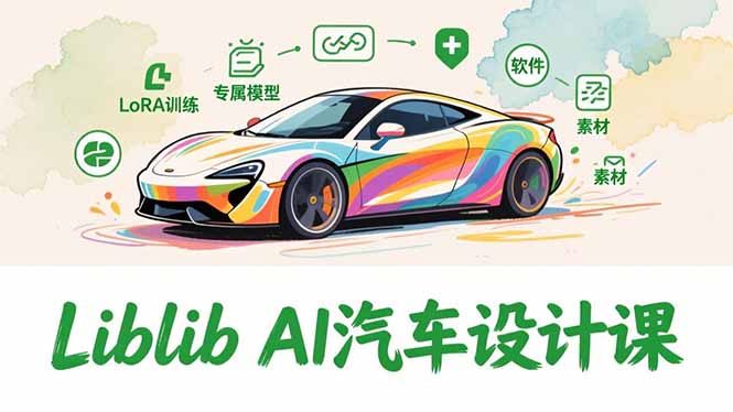 2025Liblib AI汽车设计课,文生图入门、LoRA训练、专属模型,快速上手【实战+解说+软件+素材】-优优云网创