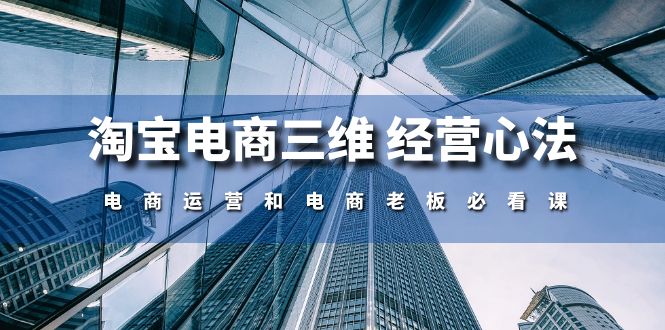 (10761期)淘宝电商三维 经营心法:电商运营和电商老板必看课(59节课)-优优云网创