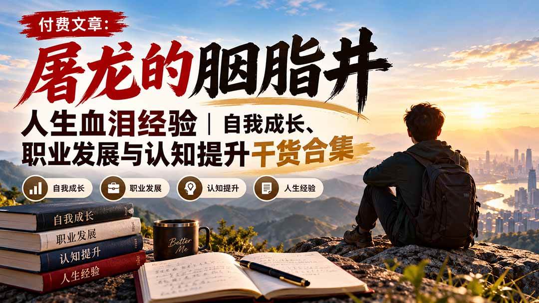 （20943期）付费文章：屠龙的胭脂井人生血泪经验｜自我成长、职业发展与认知提升干货合集-优优云网创-中创网