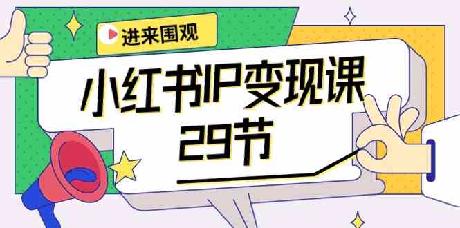 小红书IP变现课:开店/定位/IP变现/直播带货/爆款打造/涨价秘诀/等等/29节-优优云网创